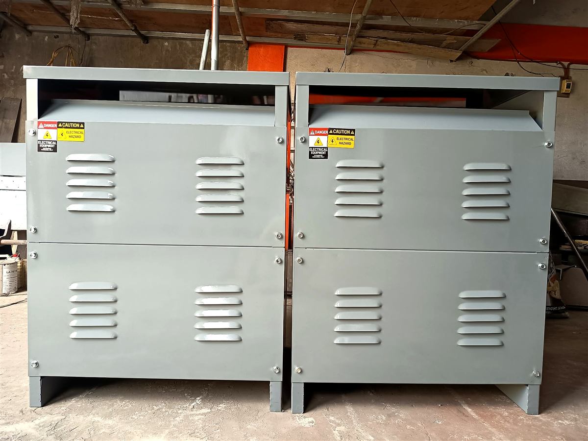 Two transformer units prepared for delivery